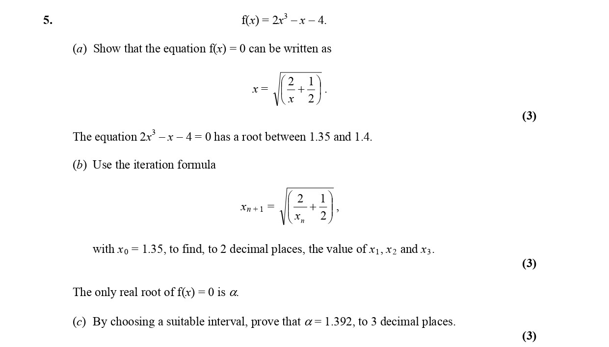 f(x)-=-2x^3---x---4-Edexcel-A-Level Maths Pure-Question 7-2006-Paper 5.png